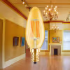 LED kaarslamp E14 filament amberkleurig 4W 2200K warm licht 360 lumen