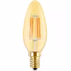 Tien dimbare E14 LED filamentlampen in amber met 4W vermogen en zeer warm wit licht van 2200K Tien dimbare E14 LED filamentlampen in amber met 4W vermogen en zeer warm wit licht van 2200K
