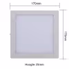 HLW LED Surface-Mounted LED Downlight Square 12W Warm White 2700K–3000K Matte White Aluminum HLW LED Surface-Mounted LED Downlight Square 12W Warm White 2700K–3000K Matte White Aluminum
