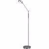 slanke dimbare LED vloerlamp van mat nikkel aluminium met 6.5W vermogen en 650 lumen lichtopbrengst slanke dimbare LED vloerlamp van mat nikkel aluminium met 6.5W vermogen en 650 lumen lichtopbrengst