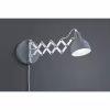 grijze LED wandlamp van beton en aluminium met verstelbare arm en E14 fitting tot 28W grijze LED wandlamp van beton en aluminium met verstelbare arm en E14 fitting tot 28W