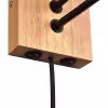 Moderne 2-punts LED wandlamp van hout en wit met kantelbare E27 fitting tot 28W Moderne 2-punts LED wandlamp van hout en wit met kantelbare E27 fitting tot 28W