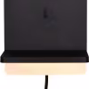 HLW LED LED Wall Lamp Dimmable in Matte Black with Warm White Light 2700K–3000K and Charging Station HLW LED LED Wall Lamp Dimmable in Matte Black with Warm White Light 2700K–3000K and Charging Station