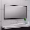 Zwarte dimbare LED badkamerspiegel 120x60 cm met verwarming en sensor verlichting Zwarte dimbare LED badkamerspiegel 120x60 cm met verwarming en sensor verlichting