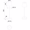 HLW LED Dimbare LED Tafellamp Trion Marty met Oplaadbare Batterijen, Rond, Spatwaterdicht IP44