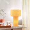 Ronde gele LED tafellamp met textielen kap en E27 fitting, geschikt voor maximaal 10W verlichting Ronde gele LED tafellamp met textielen kap en E27 fitting, geschikt voor maximaal 10W verlichting
