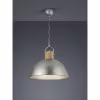 Ronde LED hanglamp in antiek nikkel met E27 fitting en modern design, 60W vermogen Ronde LED hanglamp in antiek nikkel met E27 fitting en modern design, 60W vermogen