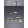 grijze moderne LED hanglamp met 4 lichtpunten en nikkelkleurige afwerking, 28W vermogen grijze moderne LED hanglamp met 4 lichtpunten en nikkelkleurige afwerking, 28W vermogen