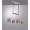 moderne LED hanglamp met 4 lichtpunten in mat bruine aluminium en nikkel kleur, 28W vermogen