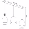Moderne LED hanglamp met drie lichtpunten, E14 fitting, mat zilveren nikkel kleur en 40W vermogen Moderne LED hanglamp met drie lichtpunten, E14 fitting, mat zilveren nikkel kleur en 40W vermogen