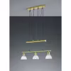 driearmige moderne gouden hanglamp met warm wit licht en E14 fittingen driearmige moderne gouden hanglamp met warm wit licht en E14 fittingen