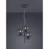 moderne LED hanglamp met mat antraciete kap en rookglas diffuser 28W energiezuinig moderne LED hanglamp met mat antraciete kap en rookglas diffuser 28W energiezuinig