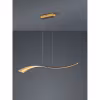Moderne dimbare hanglamp in mat goud met 35W warm wit LED-licht en strakke vormgeving Moderne dimbare hanglamp in mat goud met 35W warm wit LED-licht en strakke vormgeving
