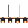 HLW LED Stijlvolle LED Hanglamp Hout Mat Zwart/Goud - 4-Lichts E14 Fitting - Trion Camo HLW LED Stijlvolle LED Hanglamp Hout Mat Zwart/Goud - 4-Lichts E14 Fitting - Trion Camo