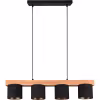 HLW LED Stijlvolle LED Hanglamp Hout Mat Zwart/Goud - 4-Lichts E14 Fitting - Trion Camo HLW LED Stijlvolle LED Hanglamp Hout Mat Zwart/Goud - 4-Lichts E14 Fitting - Trion Camo