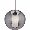 Zwarte mat aluminium LED hanglamp met E27 fitting en modern design, 60W vermogen
