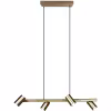 Moderne mat gouden LED hanglamp met 4 lichtpunten en GU10 fittingen, 35W vermogen Moderne mat gouden LED hanglamp met 4 lichtpunten en GU10 fittingen, 35W vermogen