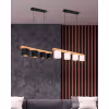 vierlichts moderne hanglamp van mat wit hout met energiezuinige LED verlichting vierlichts moderne hanglamp van mat wit hout met energiezuinige LED verlichting