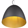 Zwarte en gouden moderne LED hanglamp met E27 fitting en 40W vermogen in XL formaat Zwarte en gouden moderne LED hanglamp met E27 fitting en 40W vermogen in XL formaat