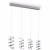 Moderne metalen hanglamp in chroom met 8W LED en neutraal wit licht Moderne metalen hanglamp in chroom met 8W LED en neutraal wit licht