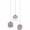 Moderne metalen LED hanglamp met drie lichtpunten in chroomkleur en 25W vermogen Moderne metalen LED hanglamp met drie lichtpunten in chroomkleur en 25W vermogen