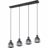 Mat Zwarte Metalen LED Hanglamp - Trion Arif 4-lichts Verlichting per ruimte Mat Zwarte Metalen LED Hanglamp - Trion Arif 4-lichts Verlichting per ruimte