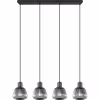 Mat zwarte metalen LED hanglamp met 4 lichtpunten en modern design, 25W vermogen Mat zwarte metalen LED hanglamp met 4 lichtpunten en modern design, 25W vermogen