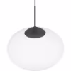 moderne zwarte metalen LED hanglamp 40 cm 15W met strakke vormgeving moderne zwarte metalen LED hanglamp 40 cm 15W met strakke vormgeving