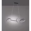 Ronde dimbare LED hanglamp 37W in mat zwart met warm wit licht en modern design Ronde dimbare LED hanglamp 37W in mat zwart met warm wit licht en modern design