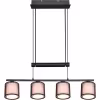 moderne zwarte LED hanglamp met 4 lichtpunten en mat aluminium afwerking, 28W vermogen moderne zwarte LED hanglamp met 4 lichtpunten en mat aluminium afwerking, 28W vermogen