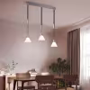 moderne ronde metalen LED hanglamp in mat nikkel met drie lichtbronnen en 40W vermogen moderne ronde metalen LED hanglamp in mat nikkel met drie lichtbronnen en 40W vermogen