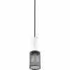 Moderne zwarte en witte metalen LED hanglamp met E27 fitting en 40W vermogen Moderne zwarte en witte metalen LED hanglamp met E27 fitting en 40W vermogen