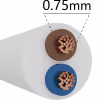 Witte 50 meter stroomkabel 2x0.75mm² 2-aderig flexibel met KEMA-keur en Eca brandveiligheid Witte 50 meter stroomkabel 2x0.75mm² 2-aderig flexibel met KEMA-keur en Eca brandveiligheid