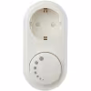 Witte compacte LED stekkerdimmer 0-100W met draaiknop en fase afsnijding technologie voor eenvoudige installatie Witte compacte LED stekkerdimmer 0-100W met draaiknop en fase afsnijding technologie voor eenvoudige installatie