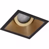 Kantelbare vierkante LED inbouwspot mat zwart met goud accent 4.6W 370 lumen warm wit 3000K Kantelbare vierkante LED inbouwspot mat zwart met goud accent 4.6W 370 lumen warm wit 3000K