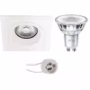 Vierkante LED inbouwspot GU10 3,5W 2700K mat wit Lichtbronnen Vierkante LED inbouwspot GU10 3,5W 2700K mat wit Lichtbronnen
