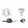 LED Spot Set GU10 4W 3000K Kantelbaar Vierkant Mat Wit Lichtbronnen LED Spot Set GU10 4W 3000K Kantelbaar Vierkant Mat Wit Lichtbronnen