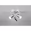 Mat chroom LED plafondspot met drie GU10 fittingen en IP44 spatwaterdichtheid tot 5W vermogen Mat chroom LED plafondspot met drie GU10 fittingen en IP44 spatwaterdichtheid tot 5W vermogen