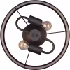ronde mat zwarte LED plafondlamp met twee E14 fittingen en chroomkleurige accenten, Ø 30 cm ronde mat zwarte LED plafondlamp met twee E14 fittingen en chroomkleurige accenten, Ø 30 cm