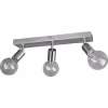 3-lichts plafondspot met E27 fitting in mat nikkel, geschikt voor LED tot 40W 3-lichts plafondspot met E27 fitting in mat nikkel, geschikt voor LED tot 40W
