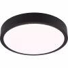 rond zwarte LED plafondlamp met houten accenten 24W warm wit licht dimbaar 2500 lumen