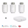 Smartlife Domotica Slimme WiFi Thermostaat Knoppen | Zigbee 3.0 Radiatorknop | LCD-display | Weekprogramma's | Open-raamdetectie | Spraakbediening | M30x1.5mm + adapters | 2x AA-batterijen | 58x58x102 mm