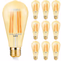 10x LED Lamp E27 Edison Filament Brinton 6W ST64 Dimbaar 10x LED Lamp E27 Edison Filament Brinton 6W ST64 Dimbaar