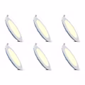 Recessed LED Downlight Slim 6 Pack - Dimmable 3W Warm White 2700K Matte White Aluminum Recessed LED Downlight Slim 6 Pack - Dimmable 3W Warm White 2700K Matte White Aluminum