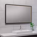 LED Mirror 100x60cm 30W Matte Black | Dimmable Heated Touch LED Mirror 100x60cm 30W Matte Black | Dimmable Heated Touch