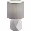 LED Table Lamp - Table Lighting - Trion Pikanto - E14 Fitting - Round - Matte Titanium - Concrete