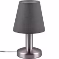 LED Table Lamp - Trion Masti - E14 Fitting - 1 light source - Matte Nickel - Metal - Gray Lampshade LED Table Lamp - Trion Masti - E14 Fitting - 1 light source - Matte Nickel - Metal - Gray Lampshade