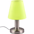 LED Table Lamp - Trion Masti - E14 Fitting - 1 light source - Matte Nickel - Metal - Green lampshade LED Table Lamp - Trion Masti - E14 Fitting - 1 light source - Matte Nickel - Metal - Green lampshade