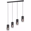 Black LED Pendant Lamp with Glass - Trion Roba 4-light Rectangular, E27 fitting Black LED Pendant Lamp with Glass - Trion Roba 4-light Rectangular, E27 fitting