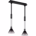 Moderne Zwarte LED Hanglamp met Glas - Trion Stey 2-lichts, E27 fitting Moderne Zwarte LED Hanglamp met Glas - Trion Stey 2-lichts, E27 fitting